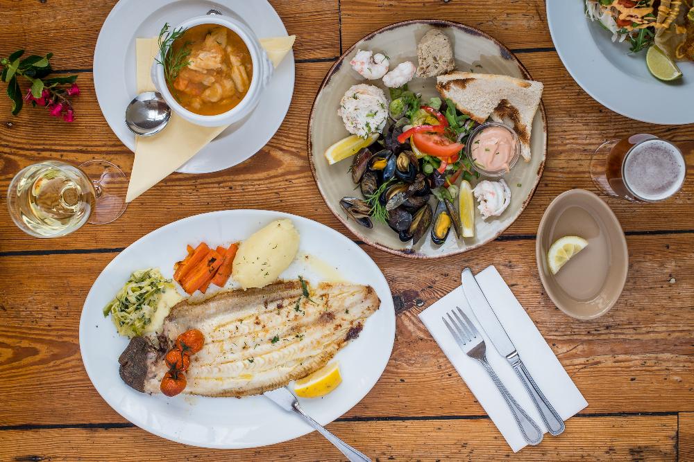 Seafood Chowder, Black Sole & Seafood Platter